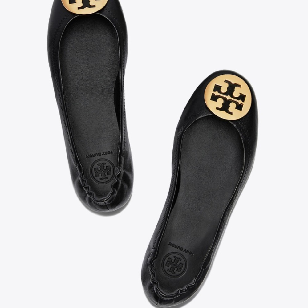 🖤TORY BURCH Black/Gold Minnie Flats🖤